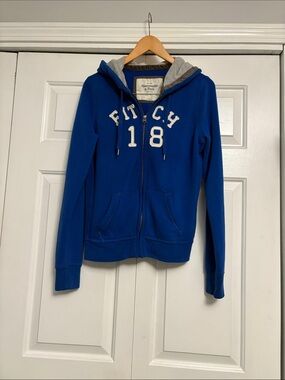Abercrombie & Fitch Blue 'FITCH 18' Full-Zip Hoodie
